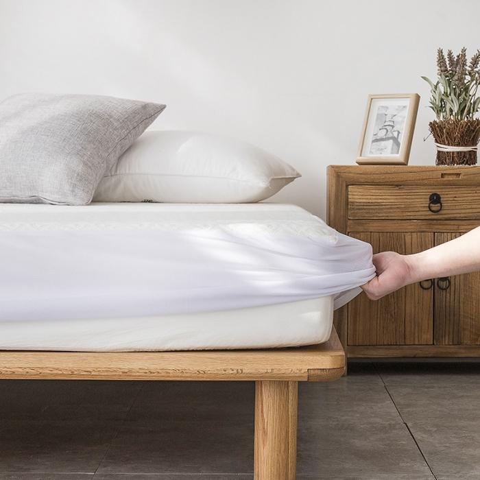 91家纺网 家纺一手货源 找家纺 小米笠 竹纤维空气层夹棉防水床笠 竹纤维雕花款