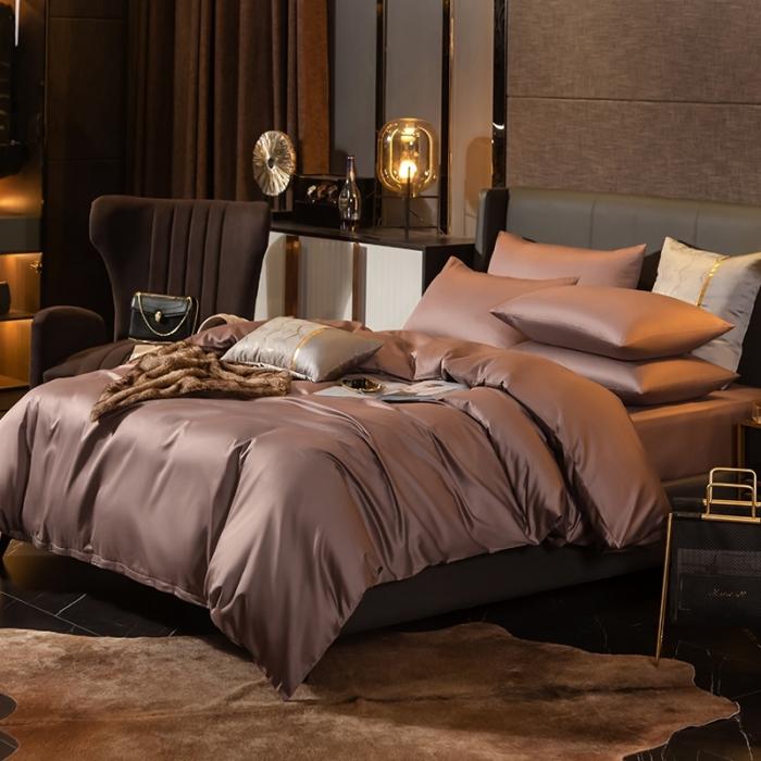 91家纺网 家纺一手货源 找家纺 绵庭家纺 2020新款素色长绒棉四件套 帛咖