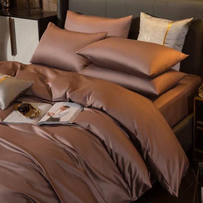 91家纺网 家纺一手货源 找家纺 绵庭家纺 2020新款素色长绒棉四件套 帛咖