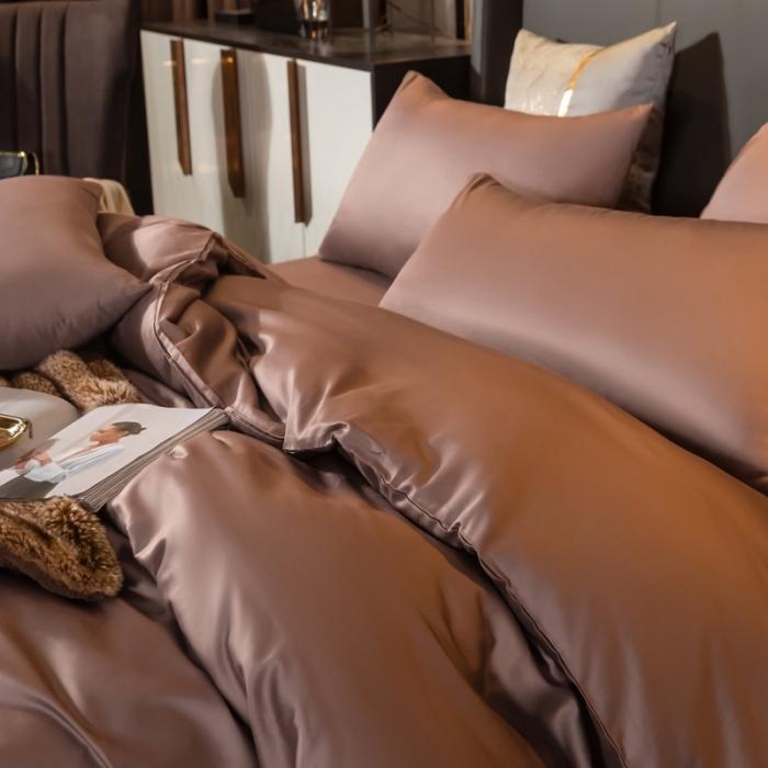 91家纺网 家纺一手货源 找家纺 绵庭家纺 2020新款素色长绒棉四件套 帛咖