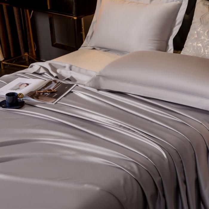 91家纺网 家纺一手货源 找家纺 绵庭家纺 2020新款素色长绒棉单品床单 银石灰