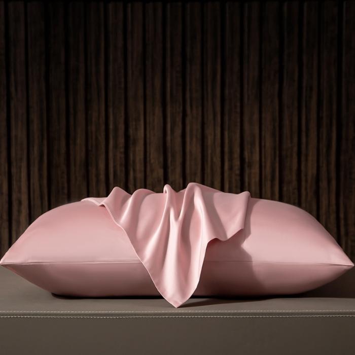 91家纺网 家纺一手货源 找家纺 绵庭家纺 2020新款素色长绒棉枕套 藕粉