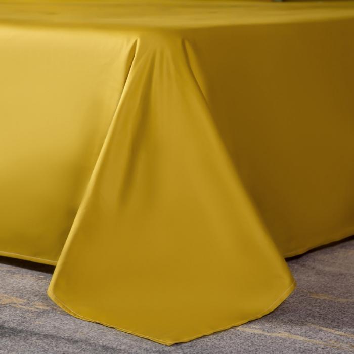 91家纺网 家纺一手货源 找家纺 绵庭家纺 2020新款长绒棉双拼四件套 灰绿+姜黄