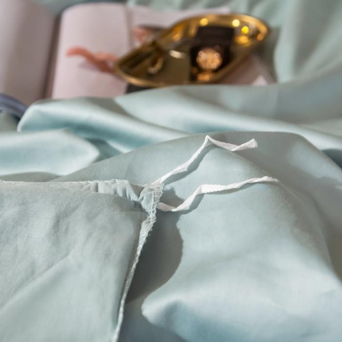 91家纺网 家纺一手货源 找家纺 绵庭家纺 2020新款素色长绒棉四件套 梵星蓝