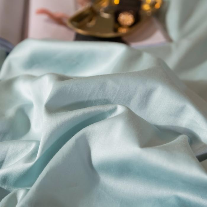 91家纺网 家纺一手货源 找家纺 绵庭家纺 2020新款素色长绒棉四件套 梵星蓝