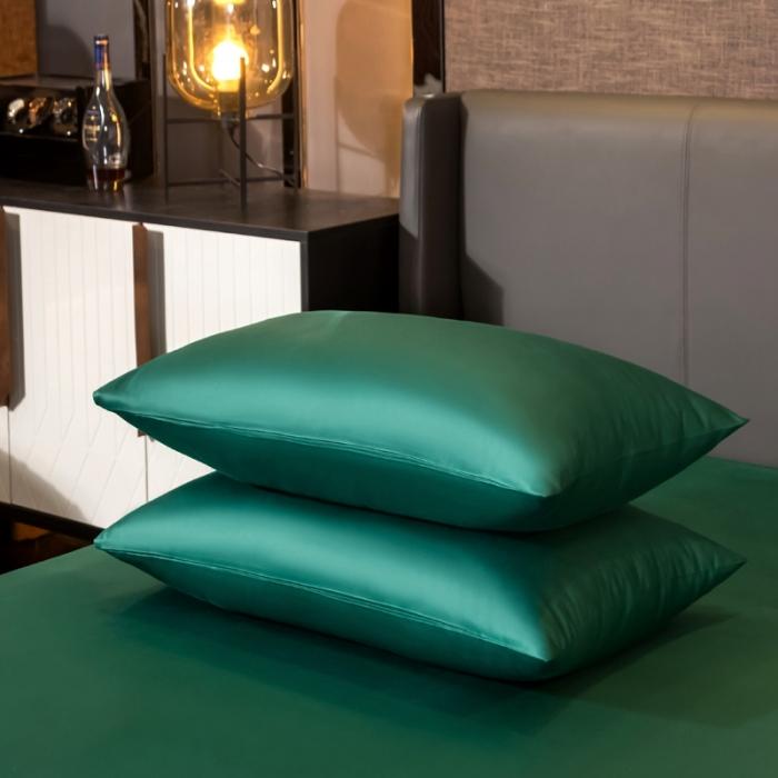 91家纺网 家纺一手货源 找家纺 绵庭家纺 2020新款素色长绒棉四件套 墨绿