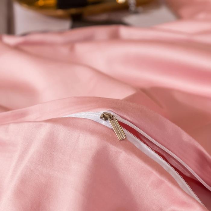 91家纺网 家纺一手货源 找家纺 绵庭家纺 2020新款素色长绒棉四件套 藕粉