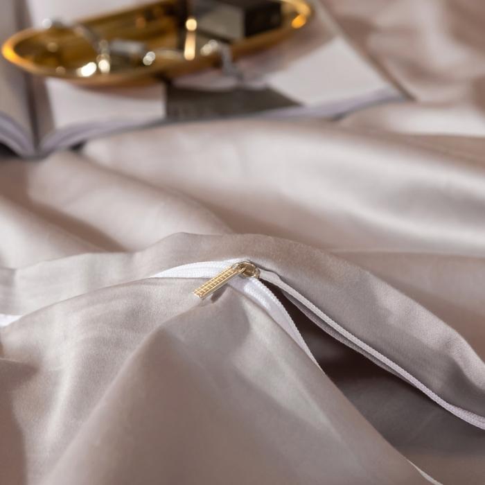 91家纺网 家纺一手货源 找家纺 绵庭家纺 2020新款素色长绒棉四件套 银石灰