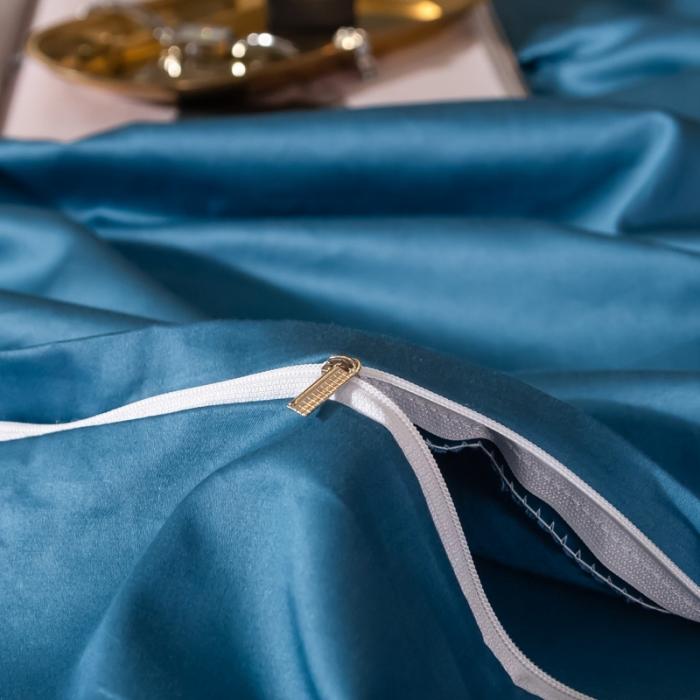 91家纺网 家纺一手货源 找家纺 绵庭家纺 2020新款素色长绒棉四件套 月光兰