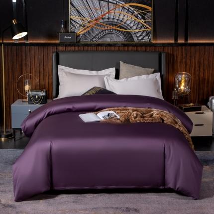 91家纺网 家纺一手货源 找家纺 绵庭家纺 2020新款素色长绒棉单品被套 帝王紫