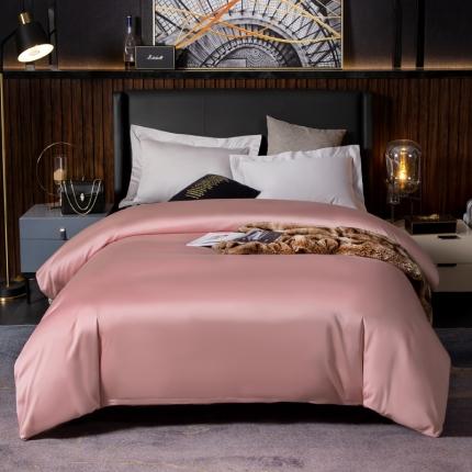 91家纺网 家纺一手货源 找家纺 绵庭家纺 2020新款素色长绒棉单品被套 藕粉