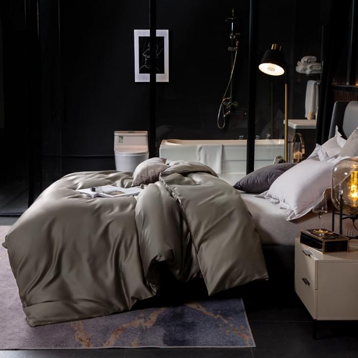 91家纺网 家纺一手货源 找家纺 绵庭家纺 2020新款素色长绒棉单品被套 绅士灰