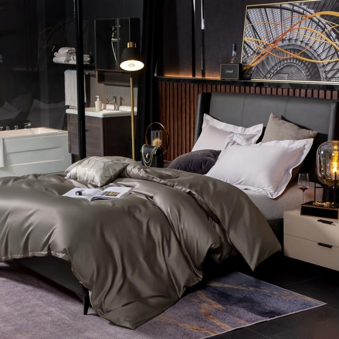 91家纺网 家纺一手货源 找家纺 绵庭家纺 2020新款素色长绒棉单品被套 绅士灰