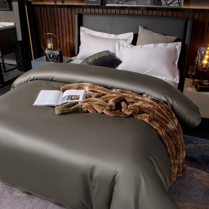 91家纺网 家纺一手货源 找家纺 绵庭家纺 2020新款素色长绒棉单品被套 绅士灰