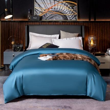 91家纺网 家纺一手货源 找家纺 绵庭家纺 2020新款素色长绒棉单品被套 月光兰