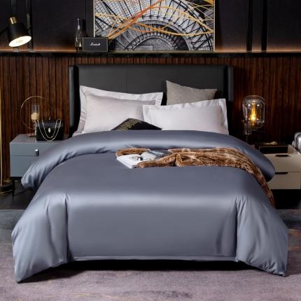 91家纺网 家纺一手货源 找家纺 绵庭家纺 2020新款素色长绒棉单品被套 紫灰