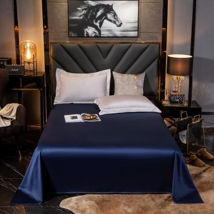 91家纺网 家纺一手货源 找家纺 绵庭家纺 2020新款素色长绒棉单品床单 藏青