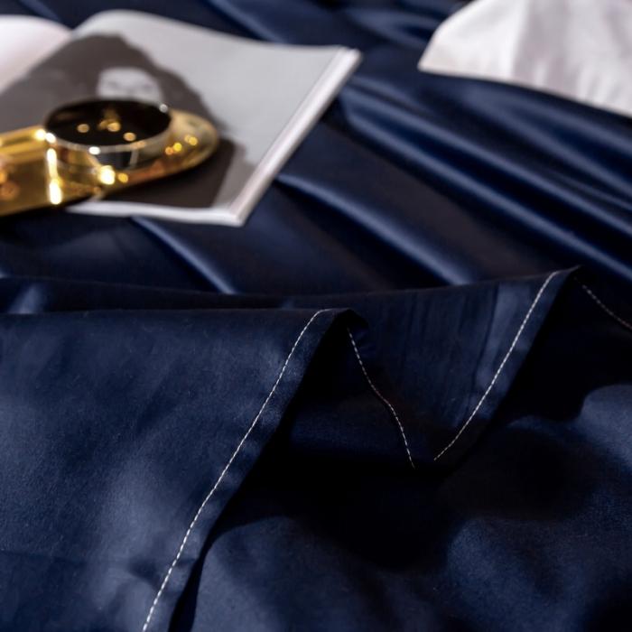 91家纺网 家纺一手货源 找家纺 绵庭家纺 2020新款素色长绒棉单品床单 藏青