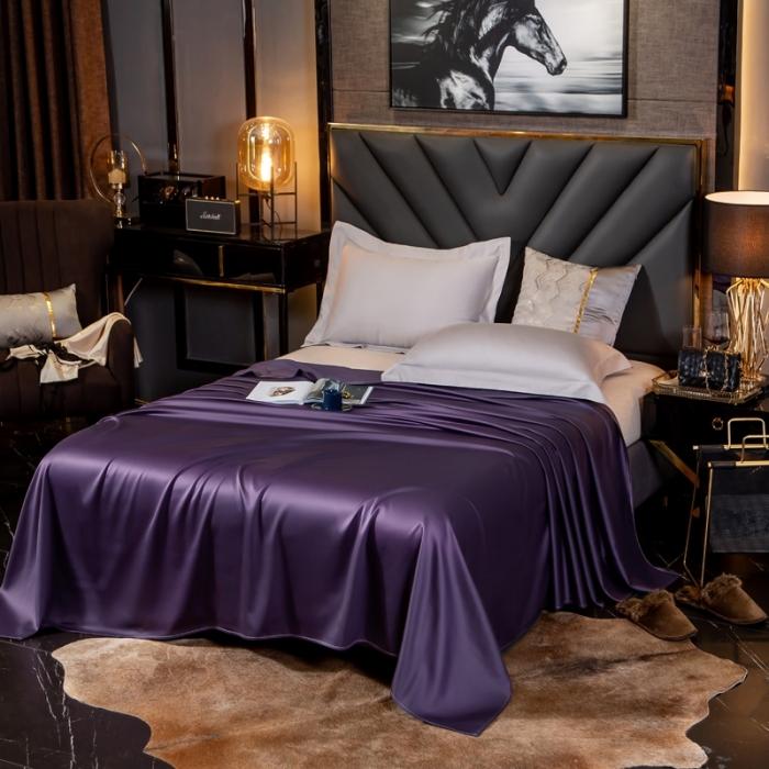 91家纺网 家纺一手货源 找家纺 绵庭家纺 2020新款素色长绒棉单品床单 帝王紫