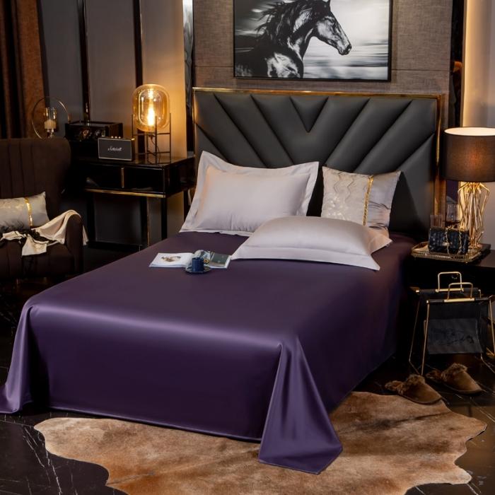 91家纺网 家纺一手货源 找家纺 绵庭家纺 2020新款素色长绒棉单品床单 帝王紫