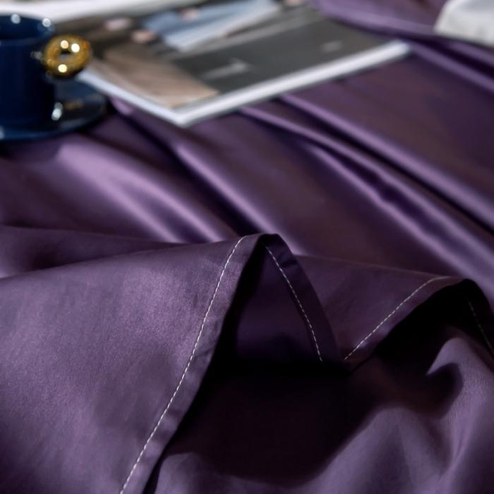 91家纺网 家纺一手货源 找家纺 绵庭家纺 2020新款素色长绒棉单品床单 帝王紫