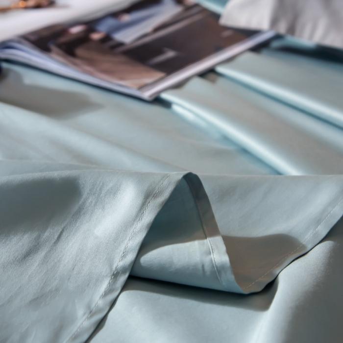 91家纺网 家纺一手货源 找家纺 绵庭家纺 2020新款素色长绒棉单品床单 梵星蓝