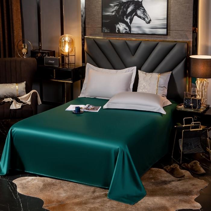 91家纺网 家纺一手货源 找家纺 绵庭家纺 2020新款素色长绒棉单品床单 墨绿