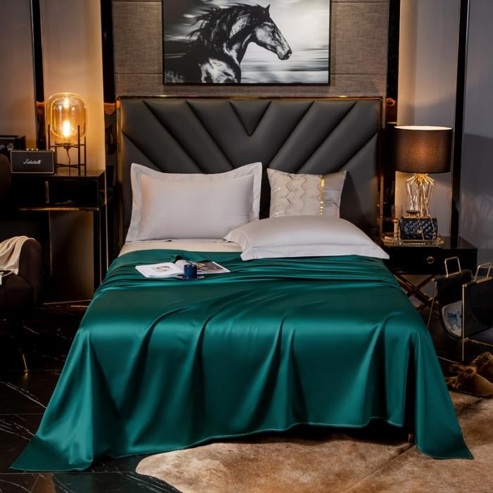 91家纺网 家纺一手货源 找家纺 绵庭家纺 2020新款素色长绒棉单品床单 墨绿