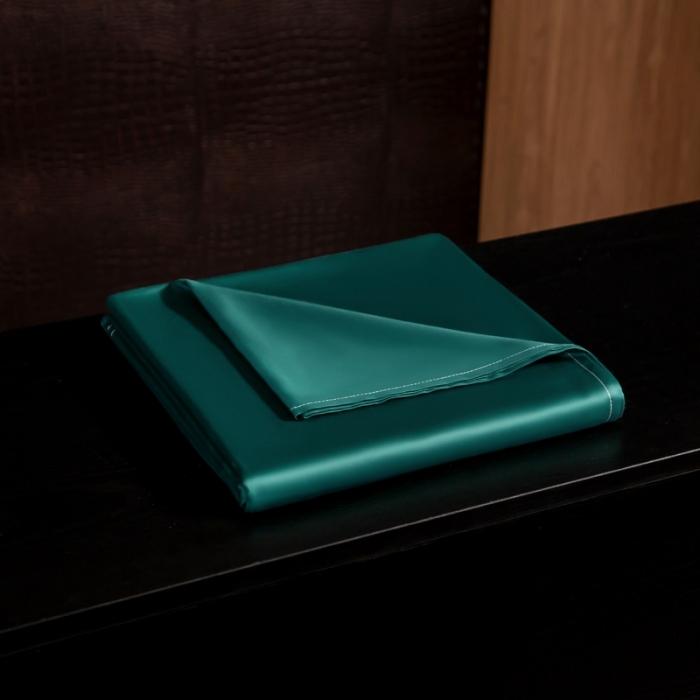 91家纺网 家纺一手货源 找家纺 绵庭家纺 2020新款素色长绒棉单品床单 墨绿