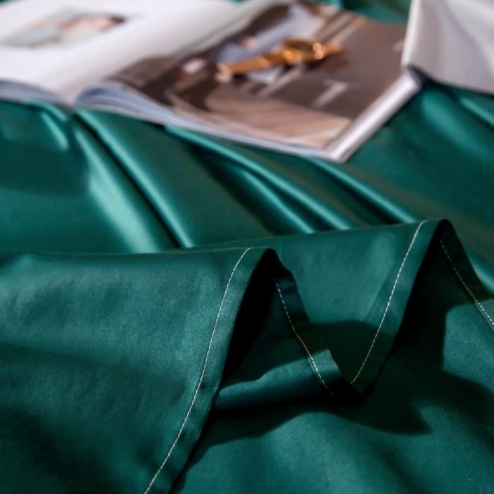 91家纺网 家纺一手货源 找家纺 绵庭家纺 2020新款素色长绒棉单品床单 墨绿