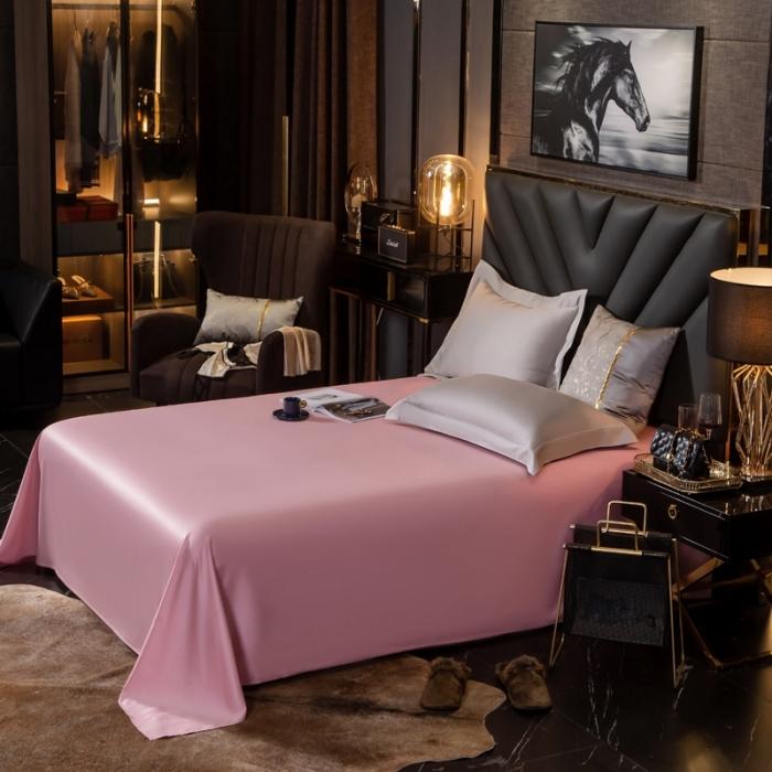 91家纺网 家纺一手货源 找家纺 绵庭家纺 2020新款素色长绒棉单品床单 藕粉