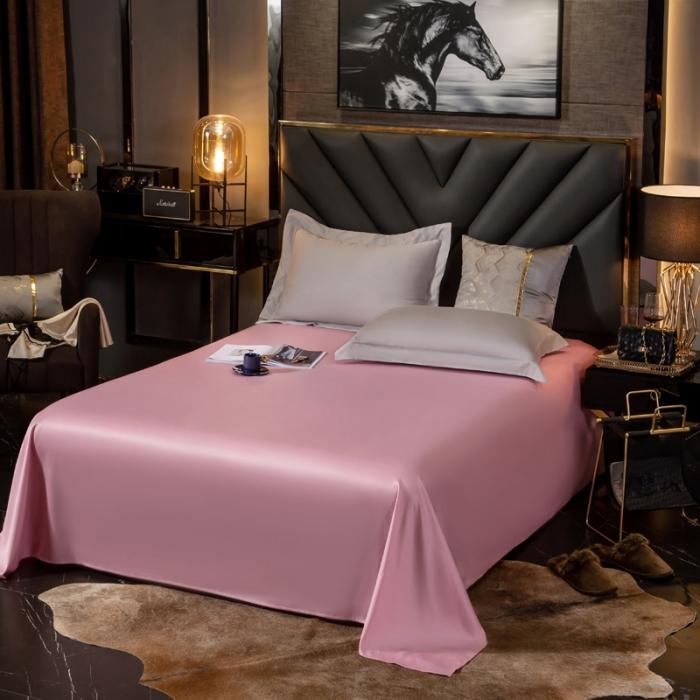 91家纺网 家纺一手货源 找家纺 绵庭家纺 2020新款素色长绒棉单品床单 藕粉