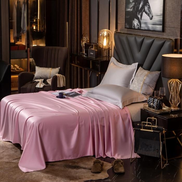 91家纺网 家纺一手货源 找家纺 绵庭家纺 2020新款素色长绒棉单品床单 藕粉