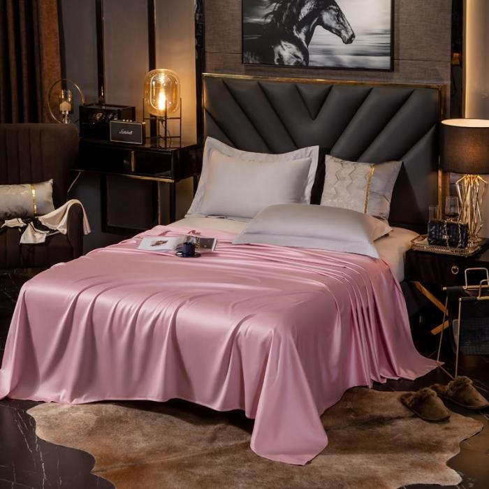 91家纺网 家纺一手货源 找家纺 绵庭家纺 2020新款素色长绒棉单品床单 藕粉