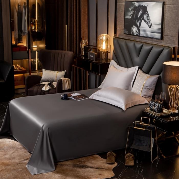 91家纺网 家纺一手货源 找家纺 绵庭家纺 2020新款素色长绒棉单品床单 绅士灰