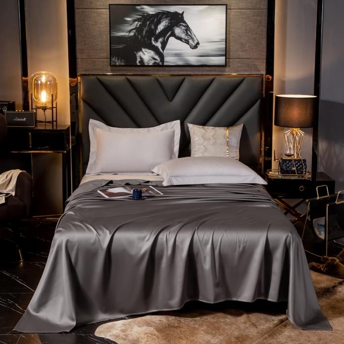 91家纺网 家纺一手货源 找家纺 绵庭家纺 2020新款素色长绒棉单品床单 绅士灰