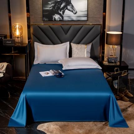 91家纺网 家纺一手货源 找家纺 绵庭家纺 2020新款素色长绒棉单品床单 月光蓝