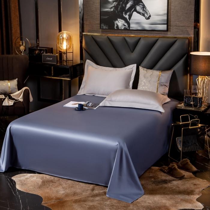 91家纺网 家纺一手货源 找家纺 绵庭家纺 2020新款素色长绒棉单品床单 紫灰