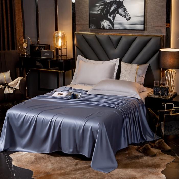 91家纺网 家纺一手货源 找家纺 绵庭家纺 2020新款素色长绒棉单品床单 紫灰