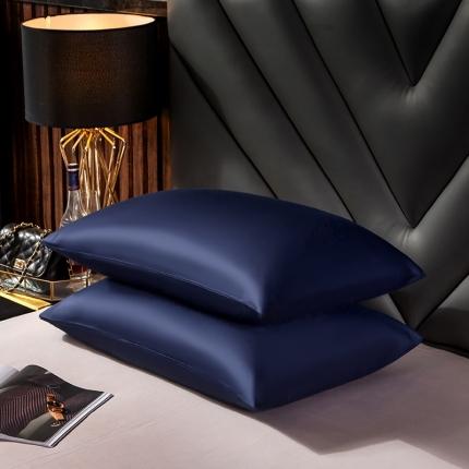 绵庭家纺 2020新款素色长绒棉枕套 藏青