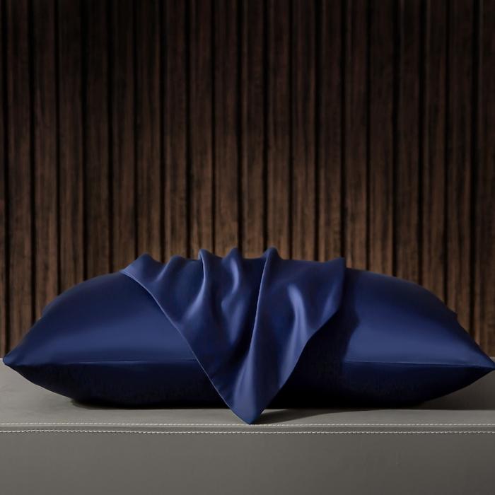 91家纺网 家纺一手货源 找家纺 绵庭家纺 2020新款素色长绒棉枕套 藏青