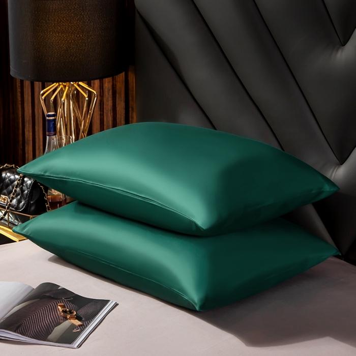 91家纺网 家纺一手货源 找家纺 绵庭家纺 2020新款素色长绒棉枕套 墨绿