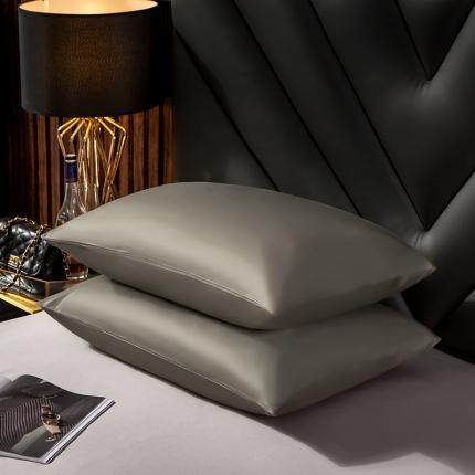 绵庭家纺 2020新款素色长绒棉枕套 绅士灰