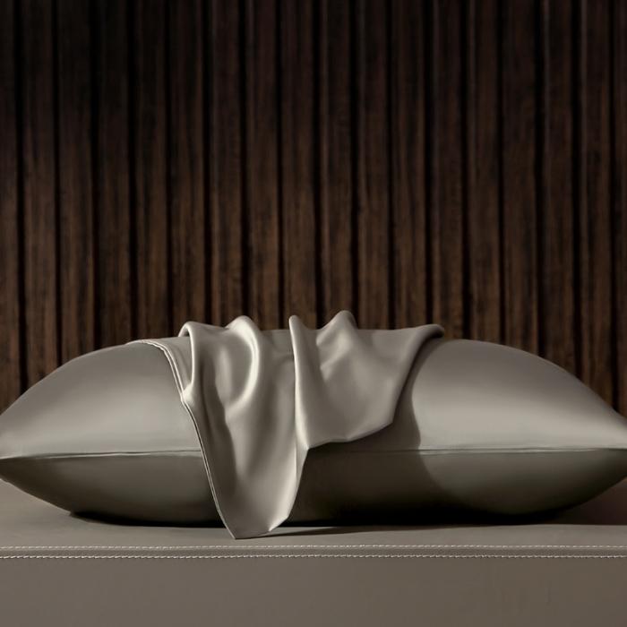 91家纺网 家纺一手货源 找家纺 绵庭家纺 2020新款素色长绒棉枕套 绅士灰