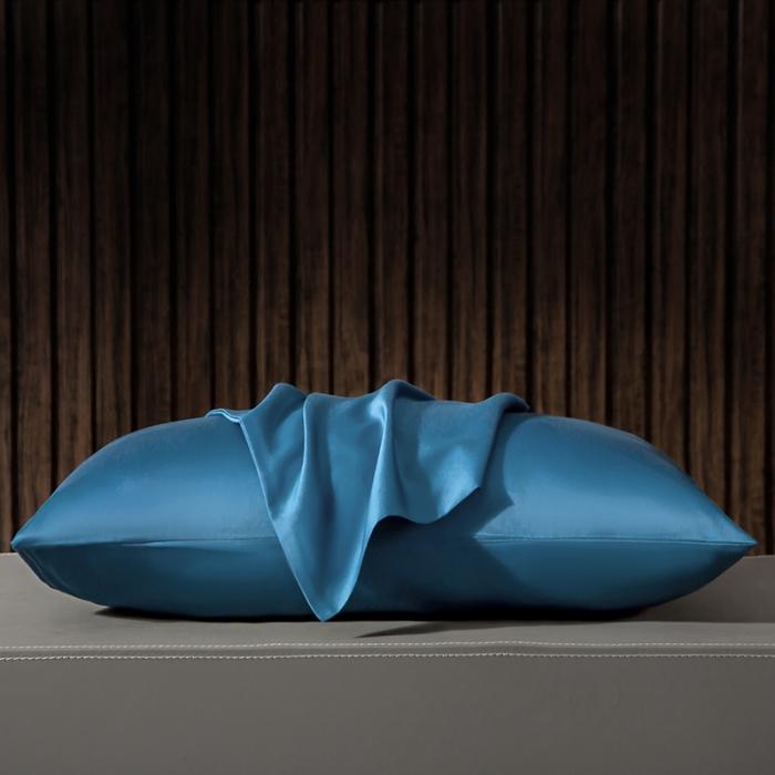 91家纺网 家纺一手货源 找家纺 绵庭家纺 2020新款素色长绒棉枕套 月光兰