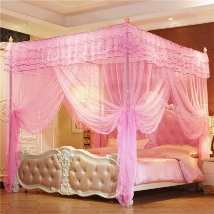 91家纺网 家纺一手货源 找家纺 海虹蚊帐 2020新款8815款宫廷落地式蚊帐 粉红