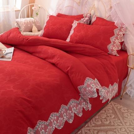91家纺网 家纺一手货源 找家纺 （总）绒世界 2021新品玫瑰秘密系列四件套床裙款