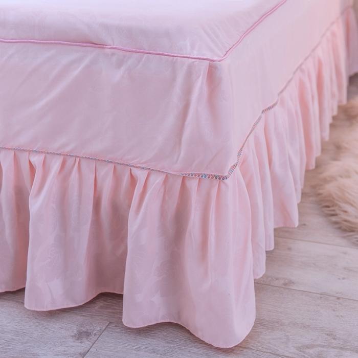 91家纺网 家纺一手货源 找家纺 绒世界 2021新品玫瑰秘密系列四件套床裙款玫瑰秘密-玉