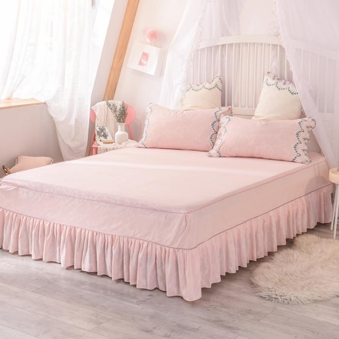 91家纺网 家纺一手货源 找家纺 （总）绒世界 2021新品玫瑰秘密系列四件套床裙款