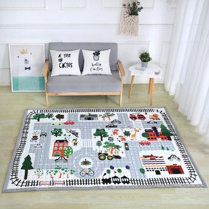 91家纺网 家纺一手货源 找家纺 （总）沁童家纺 北欧风长方形加厚地垫儿童爬爬垫